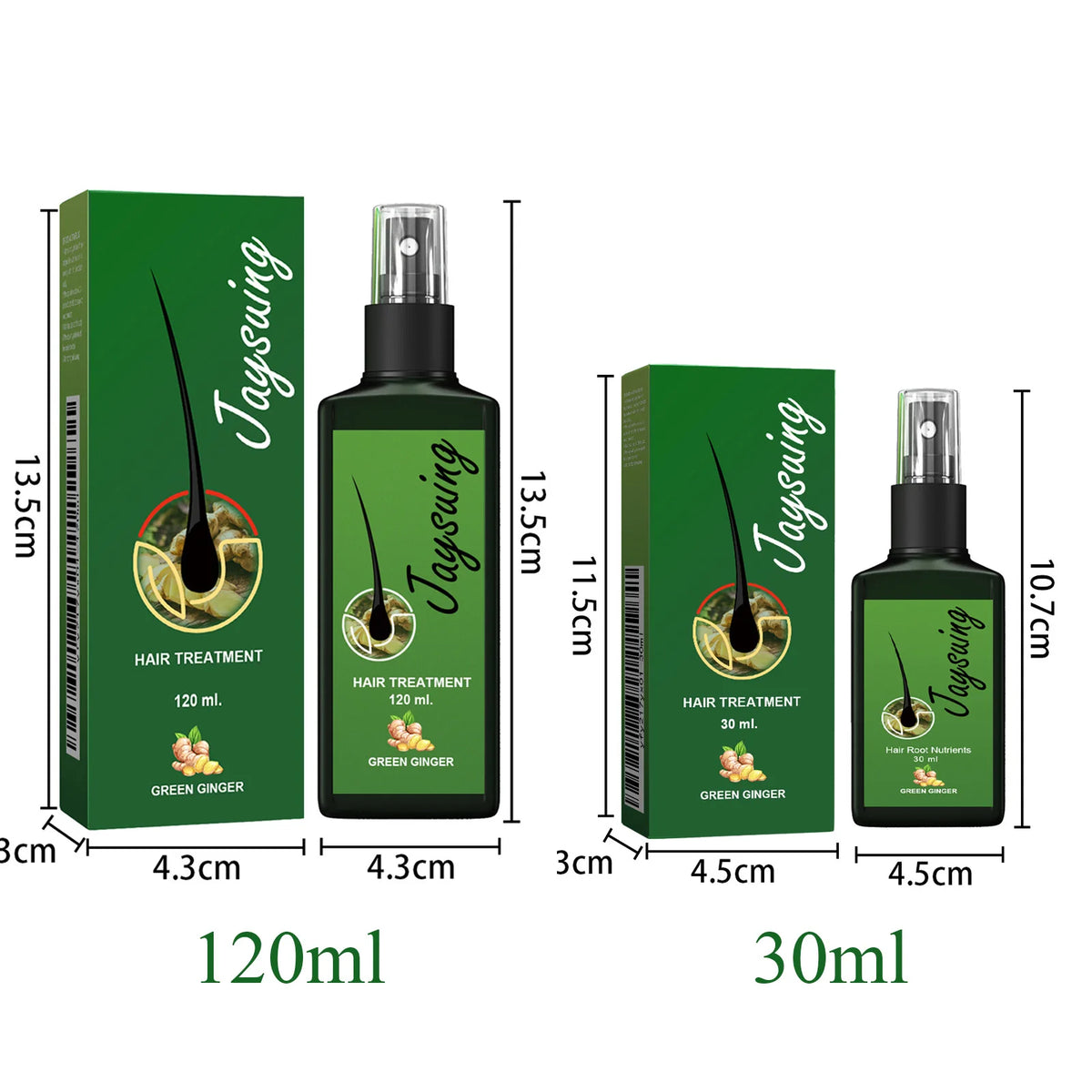 Ginger Hair Growth Serum Spray Scalp Treatment Nourish Hair Root Strengthen Prevent Loss Repair Follicle Smooth Essence Nutrient