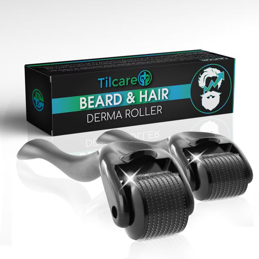 Beard and Hair Growth Derma Roller by  - Sterile Titanium Beard Roller 0.25Mm for Men - Microneedle Tool for Dormant Scalp and Facial Follicles That Painlessly Creates Thicker Hair