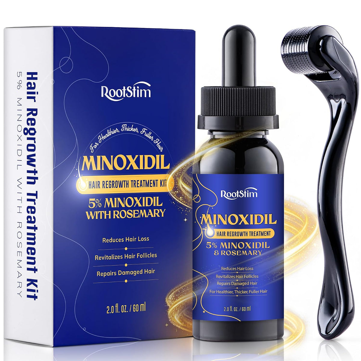 5% Minoxidil Hair Growth Serum for Men Women, with Rosemary &Biotin, Hair Loss Treatment Extract Support Thicker Fuller Healthier Hair Texture - 2 Fl Oz